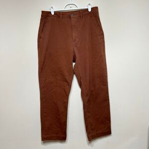 Quince Organic Stretch Cotton Twill Straight Leg Cropped Pants 8 Rust Women